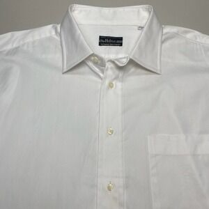 Gitman Brothers Shirt 17.5 37 Tall Mens L/S Button Up Pinpoint Oxford White
